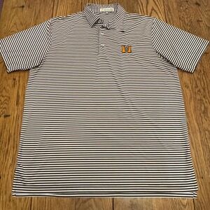Peach State Pride Mercer University Mens XL Stripe Polo Shirt Golf Casual NCAA